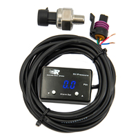 Manomètre de pression d'huile numérique électronique universel bleu avec capteur 1/8 NPT, alarme haute pression (max 16 bars)