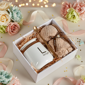 Creative Coffee Mug Ceramic Cup Wedding Birthday Souvenirs Business Gift Set Towel Bear Fan Mug Gift Box with Heating Coaster