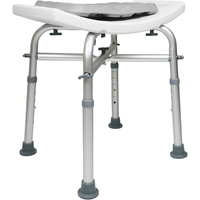 Taburete de Ducha Acolchado de Aluminio con Orificios de Drenaje (150 Kg), Bancos Antideslizantes para Baño, Silla para Personas Mayores, Blanco KMINA K30018