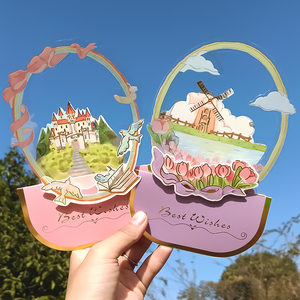 Biglietto d'auguri personalizzato con poesia e regalo tridimensionale 3D per studenti, benedizione per matrimonio - Product Image 1
