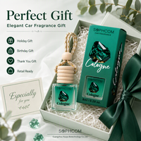 Diffuseur d'huiles essentielles pour voiture, flacon en verre 8ml, bouchon en bois naturel, parfum de luxe pour hommes et femmes.
