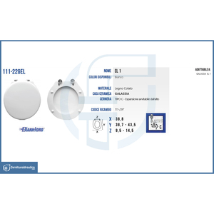 Copriwater Moderno a Sgancio Rapido per Galassia Vaso El1 in Legno, Bambù, Plastica PP, Resina Urea UF per Bagno - Product Image 2