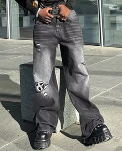 Jeans Vintage Personalizados con Lavado Ácido para Hombre, Estilo Urbano, Ajustados, Mezclados, Lisos, al por Mayor, Jeans Japoneses de Mezclilla para Hombre - Product Image 4