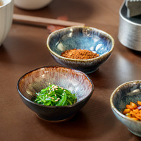 Petits bols à condiments en céramique rétro écologiques fabriqués au four pour la maison et les restaurants 4 pouces