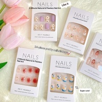 Nouveauté estivale : Autocollants d'ongles style Ins, effet blanchissant, amovibles, naturels et confortables, extensions d'ongles longues en ABS
