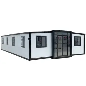 Fertiggefertigter 40 Fuß 20 Fuß Versand-Ferrcontainer erweiterbares Haus zu verkaufen leichter Stahl faltbares fertighaus Villa 5 Schlafzimmer