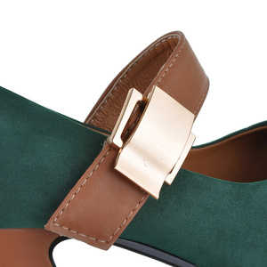 Sandales à semelles compensées tendance pour femme, chaussures basses à talons épais bloc, collection - Product Image 5