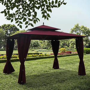 Proveedor Chino de Gazebos de Aluminio de Lujo Personalizados en Forma de X para Jardín con Toldo de Poliéster Resistente al Viento y para Exteriores, Gazebo de Fibra de Vidrio - Product Image 3