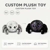 Peluches personnalisées OEM, mignonnes poupées en peluche d'Halloween, jouets en peluche araignée d'Halloween en gros, peluches araignées douces personnalisées en gros