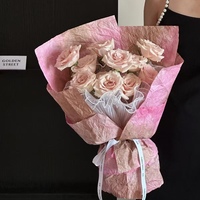 Matériaux d'emballage en papier pour peinture à l'encre, série Tie-Dye, papier épais gaufré froissé pour l'emballage de bouquets