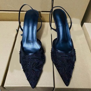 Nuovi tacchi alti a punta in Mesh per <span class=keywords><strong>donna</strong></span> in pizzo piccolo stile profumato Versatile con <span class=keywords><strong>sandali</strong></span> interi da <span class=keywords><strong>donna</strong></span> - Product Image 2