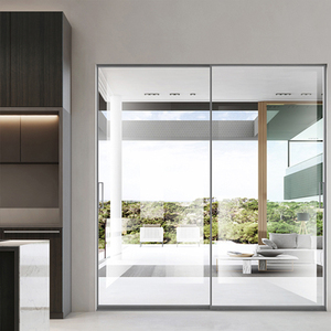 Porte coulissante moderne en aluminium à cadre ultra-fin, isolation phonique, <span class=keywords><strong>panneau</strong></span> de verre du <span class=keywords><strong>sol</strong></span> au plafond pour cuisine, villa, intérieur-extérieur - Product Image 4