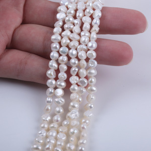 Perles d'eau douce naturelles de forme baroque, 5-6 mm, double face brillante, trou latéral, semi-finies, en vrac, vente en gros - Product Image 5