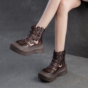 Botas de Mujer Tejidas a Mano, Diseño Verano 2025, Transpirables, de Caña Alta, Estilo Retro, Cómodas y a la Moda - Product Image 4