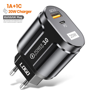 Cargador de Pared Universal PD20W con Enchufe EU/US/UK/AU/Argentina, <span class=keywords><strong>Carga</strong></span> <span class=keywords><strong>Rápida</strong></span> USB Tipo C Quick Charge 3.0 para <span class=keywords><strong>iPhone</strong></span> y Samsung - Product Image 1