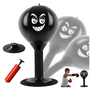 Sac de frappe de bureau 37 cm pour entraînement fitness à domicile pour adultes et enfants 90 °   Ballon de boxe rebondissant avec base à ventouse puissante - Product Image 1