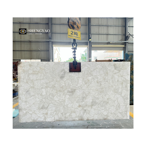 Kích thước lớn rắn bề mặt đánh bóng tự nhiên trắng tinh thể rõ ràng đá thạch anh tấm - Product Image 4