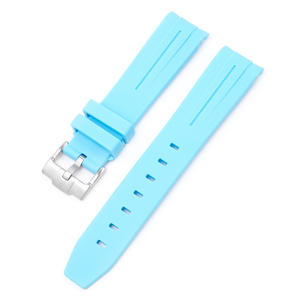ONTHELEVEL Bracelet en caoutchouc silicone bleu marine pour montres Bracelet en caoutchouc incurvé de qualité supérieure à déploiement secondaire - Product Image 5