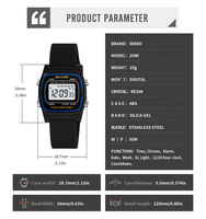 Montre numérique pour enfants SKMEI 2540, étanche 30M, éclairage LED, affichage de la date et du jour, vente en gros, qualité supérieure, cadeau idéal pour les enfants
