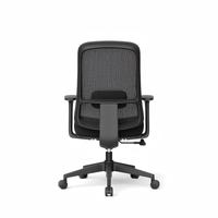 Chaise de bureau à dossier mi-haut en maille respirante, réglable en hauteur, avec support lombaire et accoudoirs fixes pour les espaces de travail