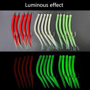 OEM 5 pièces Hameçon <span class=keywords><strong>de</strong></span> pêche en tube pour morue et anguille, Hameçon offset à ardillon, Hameçon à poulpe, Émerillon rotatif, Monture à plumes filetées pour la pêche en <span class=keywords><strong>mer</strong></span> - Product Image 5