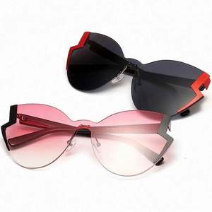 Gafas de sol de moda 2019 sin montura, estilo ojo de gato, extragrandes, para mujer, protección UV400, forma de mariposa. - Product Image 3
