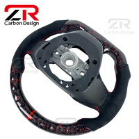 Accessoires intérieurs pour voiture Honda, volant sport en fibre de carbone personnalisé avec revêtement en daim, LED, indicateur de régime, pour Civic 10ème génération, CRV, Type R, FK7