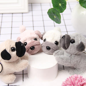 Mignon Animal en peluche <span class=keywords><strong>Sharpei</strong></span> <span class=keywords><strong>chien</strong></span> porte-clés poupée pendentif sac accessoires porte-clés jouet en peluche porte-clés clé de voiture pendentif - Product Image 4