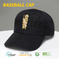 Gorra de béisbol trucker de malla de 5 paneles de gamuza con bordado personalizado, ajustable, de ala ancha, estilo San Judas, para streetwear, venta al por mayor