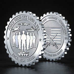 Moneda de desafío de metal en blanco, de diseño personalizado, de aleación de zinc 3D, pulida, con grabado láser, esmaltada, en tonos oro y plata, estilo moneda de casino, para recuerdo - Product Image 2