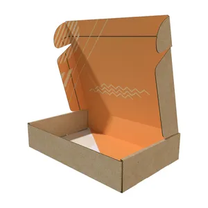 Cajas de envío de papel de embalaje con patrón impreso de cartón corrugado plegable MOQ bajo logotipo personalizado al por mayor para ropa