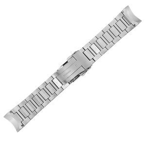 Correa de reloj de acero inoxidable plateado con eslabones cepillados, repuesto para uso diario y de negocios - Product Image 3