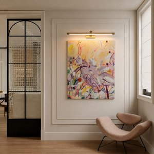 Applique murale LED moderne de luxe rotative à tube long en laiton brossé pour l'éclairage d'œuvres d'art, idéale pour villas, appartements et hôtels - Product Image 4