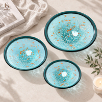 Plateau à fruits en verre de luxe Jossin, plateau en verre bleu marine, bol décoratif pour service de style arabe et décoration élégante pour la maison