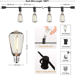 Ngoài trời giáng sinh đèn <span class=keywords><strong>LED</strong></span> 64ft <span class=keywords><strong>LED</strong></span> năng lượng mặt trời chuỗi đèn cho sân kỳ nghỉ đám cưới Đảng năm mới của đèn - Product Image 5