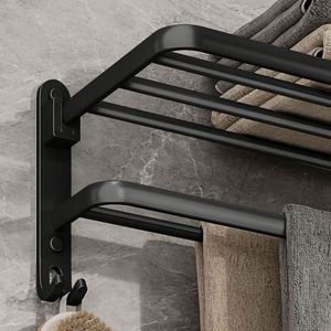 Toallero Plegable de Colores, Diseño Moderno, Soporte de Pared de Aluminio, Sin Perforaciones, Almacenamiento para Baño y Apartamento - Product Image 2