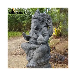 Buiten Tuin Decor Hindu God India Grote Steen Marmer Heer Ganesha God Standbeeld Puur Marmeren Ganesh Standbeeld Voor Buiten