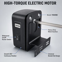 Kit de rôtissoire électrique en acier inoxydable avec moteur pour broche de barbecue, compatible universellement avec les grils, fumoirs et fours