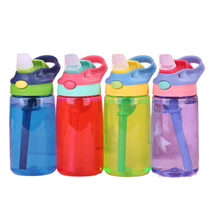 480ml Bpa-free Plastic Water <b>Bottle</b> With <b>Straw</b> Cute Design For Kids' School Drink Direct Drinking For Back To School - Product Image 1