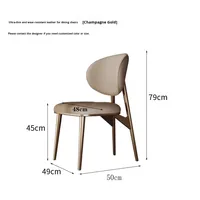 Luxus-Esszimmers tuhl aus Edelstahl mit echter Rückenlehne aus Rindsleder High-End Simple Modern Home und Hotel Cafe Chair