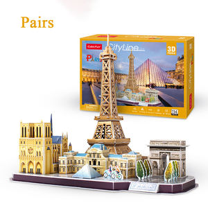 Rompecabezas 3D DIY para niños, modelo en miniatura de regalo, edificios famosos, Londres, París, Nueva York, Moscú, caja ensamblada, modelo de papel para regalo - Product Image 6