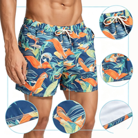 Shorts de bain pour hommes à séchage rapide, imprimé tropical, personnalisables, avec cordon de serrage à la taille, shorts de plage légers avec poches latérales