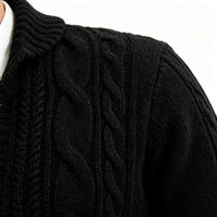 Cardigan en cachemire mérinos tricoté à la main, col en V, style Old Money, sur mesure, pour homme, streetwear de créateur, manches longues, Haute Couture OEM
