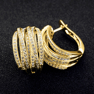 Orecchini a Cerchio Geometrici a Strati Incrociati per Donne, Design Multistrato per Uso Quotidiano, Accessori per Orecchie - Product Image 4