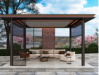 Pérgola de Aluminio Estilo Chino, Gazebo, Pabellón Paisajístico, Aislado, Insonorizado, Impermeable, Terraza Acristalada, Salón de Té para Jardín Exterior