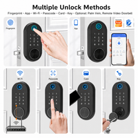 Serrure de porte intelligente automatique Vertexis, en alliage d'aluminium, avec empreinte digitale, mot de passe, contrôle par application cloud, antivol, sécurité de niveau supérieur