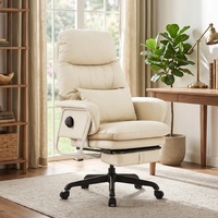 Chaise de bureau ergonomique robuste à dossier haut avec appui-tête 3D, inclinaison progressive et structure en tube d'acier