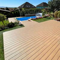 Revêtement de terrasse en WPC à grain de bois profond, extérieur, solide, en composite WPC gaufré 3D pour la décoration de jardin et de terrasse