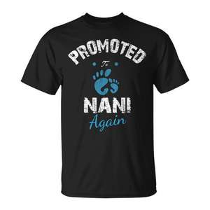 T-shirt « Promue à grand-mère à nouveau » 2019 – Prochainement Nani – T-shirt promotionnel personnalisable - Product Image 1