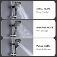 Ensemble de robinetterie de douche murale en cuivre 4 voies, gris anthracite, avec affichage numérique de la température, pommeau de douche pluie, douchette à main et pulvérisateur de bidet en céramique